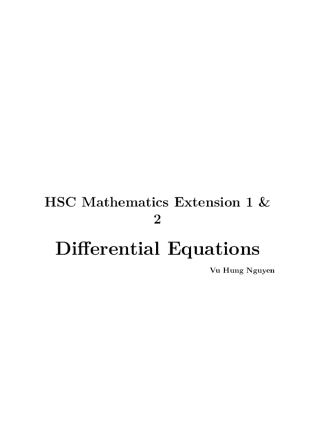 HSC Differential Equations thumbnail